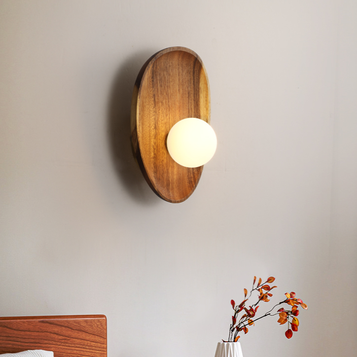 LumiVerde Natural Wood Wall Lamp for Warm Ambience - OpalDwell