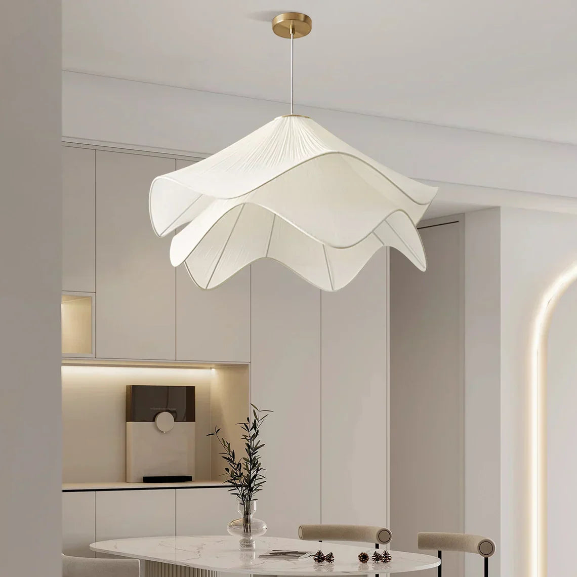 Fleurine French-Style Fabric Floral Chandelier - OpalDwell