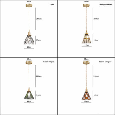 Mirella | Vintage Stained Glass LED Pendant Light, Bulb Included | OpalDwell - OpalDwell