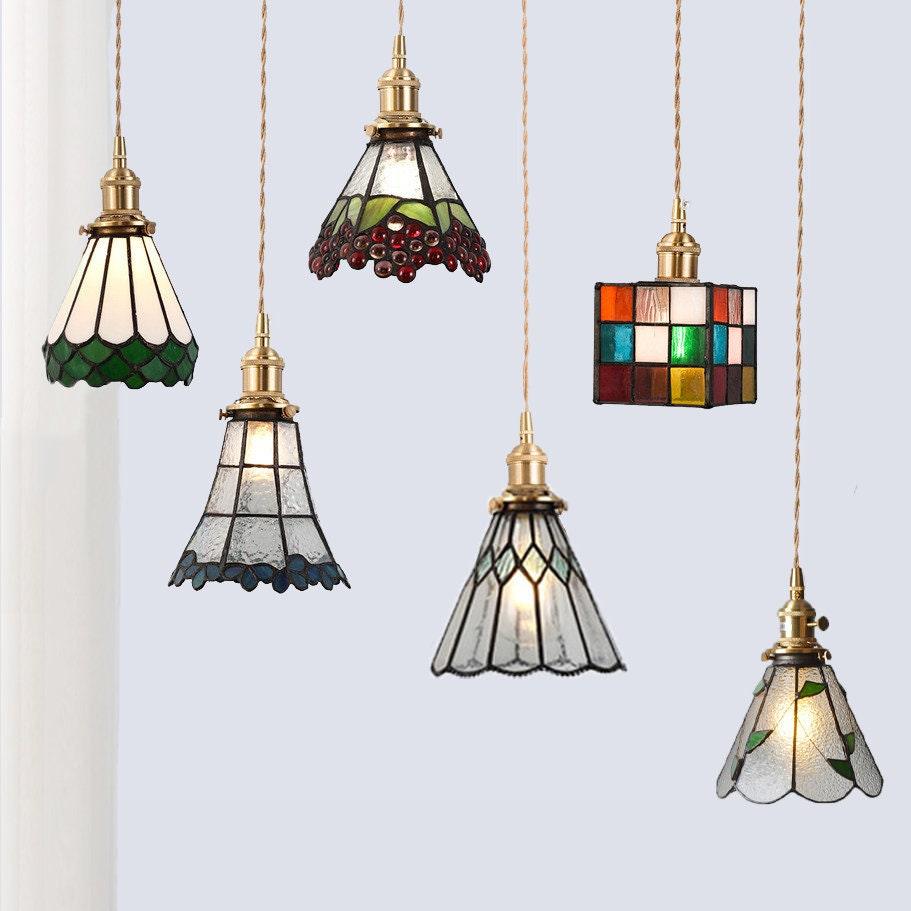 Mirella | Vintage Stained Glass LED Pendant Light, Bulb Included | OpalDwell - OpalDwell