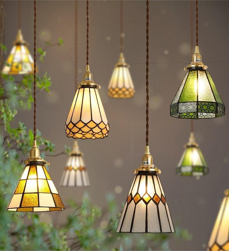 Mirella | Vintage Stained Glass LED Pendant Light, Bulb Included | OpalDwell - OpalDwell