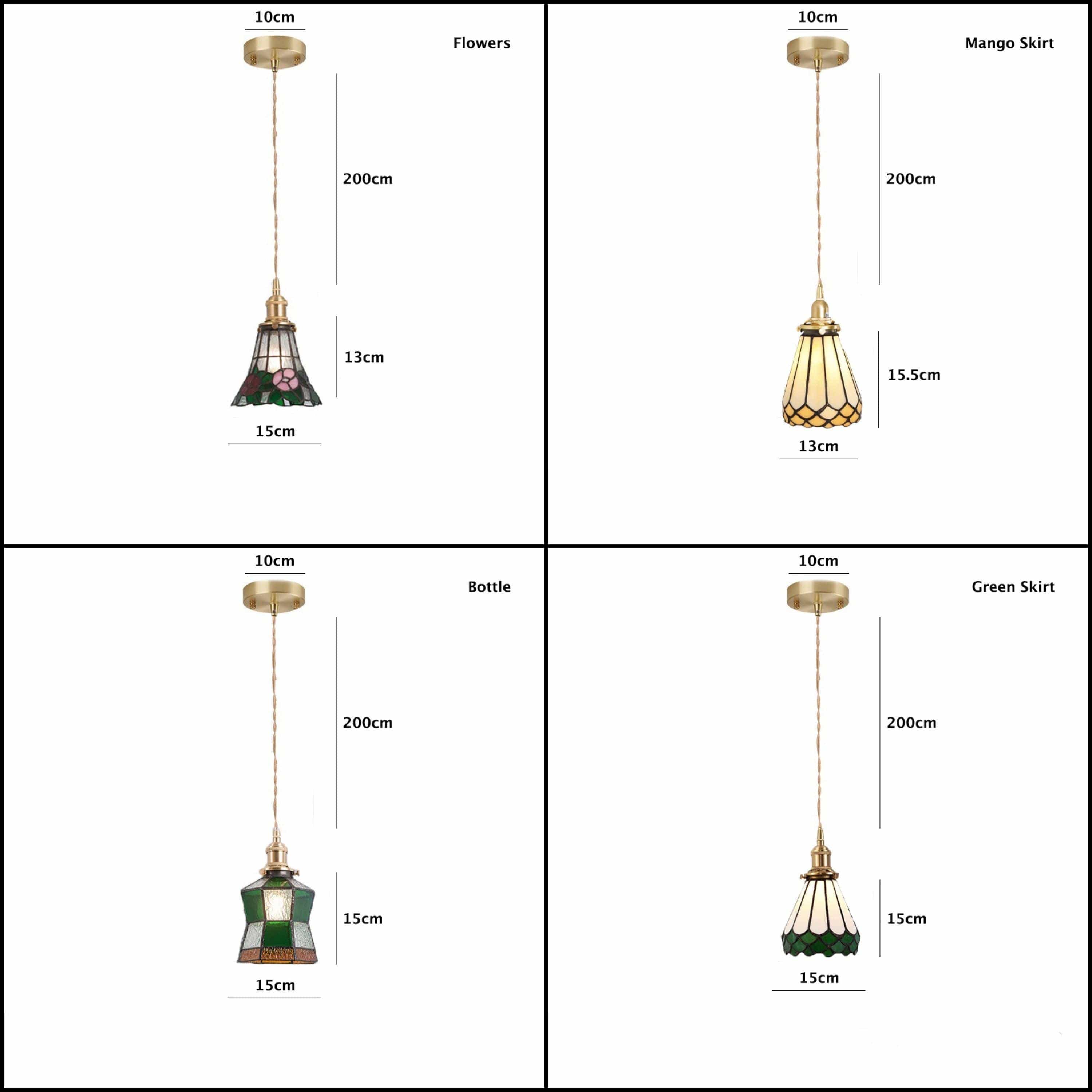 Mirella | Vintage Stained Glass LED Pendant Light, Bulb Included | OpalDwell - OpalDwell