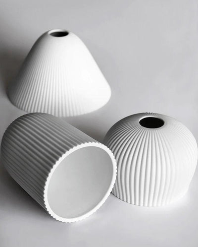 Liora Deco Ribbed Ceramic Pendant Light with Bulb Included - OpalDwell
