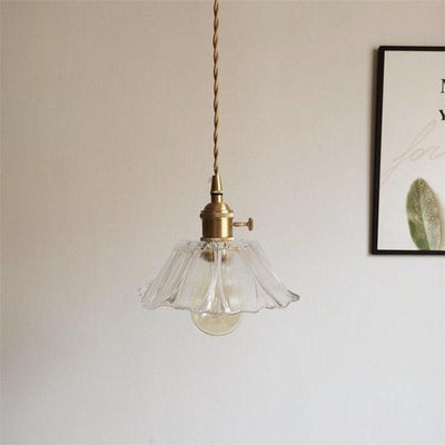 Lumenia | Frosted Glass Camellia Flower Pendant Light, Vintage Style, LED Bulb Included | OpalDwell - OpalDwell