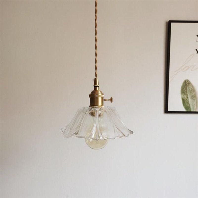 Lumenia | Frosted Glass Camellia Flower Pendant Light, Vintage Style, LED Bulb Included | OpalDwell - OpalDwell