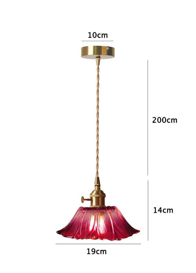 Lumenia | Frosted Glass Camellia Flower Pendant Light, Vintage Style, LED Bulb Included | OpalDwell - OpalDwell
