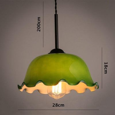 Aurelle | French Vintage Opaline Glass LED Pendant With Handkerchief-Style Shade, Bulb Included OpalDwell