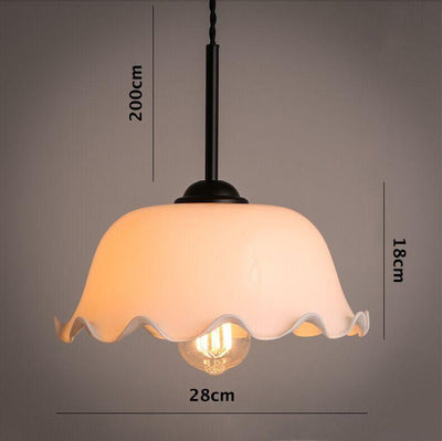 Aurelle | French Vintage Opaline Glass LED Pendant With Handkerchief-Style Shade, Bulb Included OpalDwell