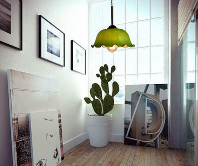 Aurelle | French Vintage Opaline Glass LED Pendant With Handkerchief-Style Shade, Bulb Included OpalDwell