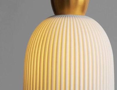 Liora Deco Ribbed Ceramic Pendant Light with Bulb Included - OpalDwell