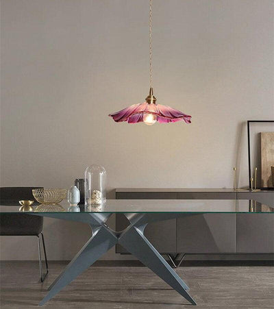Lunara Violet Glass Sunflower Pendant Light, Retro-Style LED with Bulb Included | OpalDwell - OpalDwell