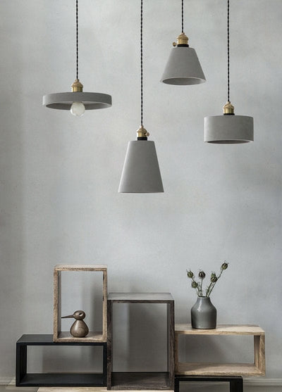 Kelda Handcrafted Cement Pendant LED Light in Nordic Style - Bulb Included | OpalDwell - OpalDwell