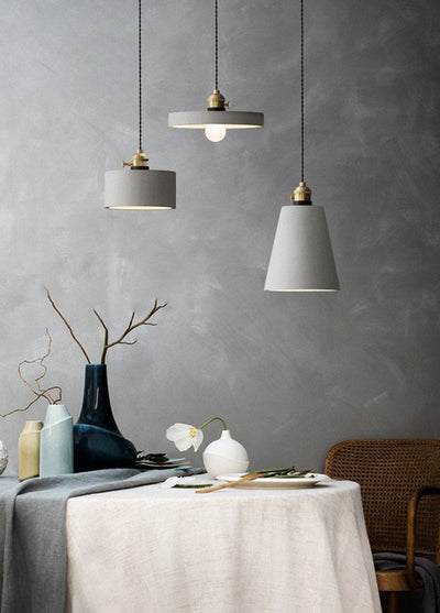 Kelda Handcrafted Cement Pendant LED Light in Nordic Style - Bulb Included | OpalDwell - OpalDwell