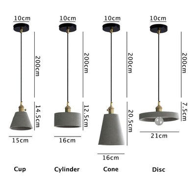 Kelda Handcrafted Cement Pendant LED Light in Nordic Style - Bulb Included | OpalDwell - OpalDwell