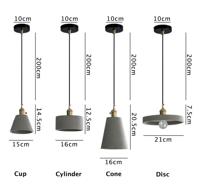Kelda Handcrafted Cement Pendant LED Light in Nordic Style - Bulb Included | OpalDwell - OpalDwell