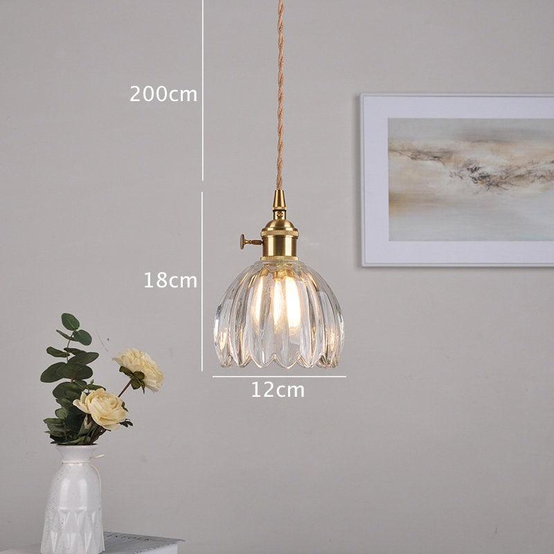 Marisel | Mini Glass Floral LED Pendant Light in Vintage Style - Bulb Included | OpalDwell - OpalDwell