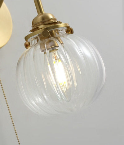 Small Vintage Glass Globe Wall Sconce | OpalDwell - OpalDwell