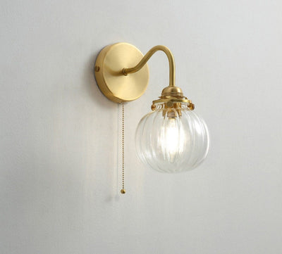 Small Vintage Glass Globe Wall Sconce | OpalDwell - OpalDwell