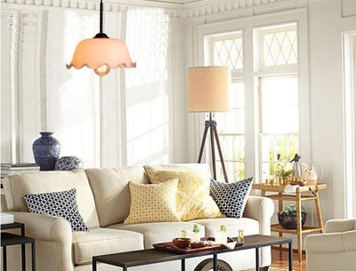 Aurelle | French Vintage Opaline Glass LED Pendant With Handkerchief-Style Shade, Bulb Included OpalDwell
