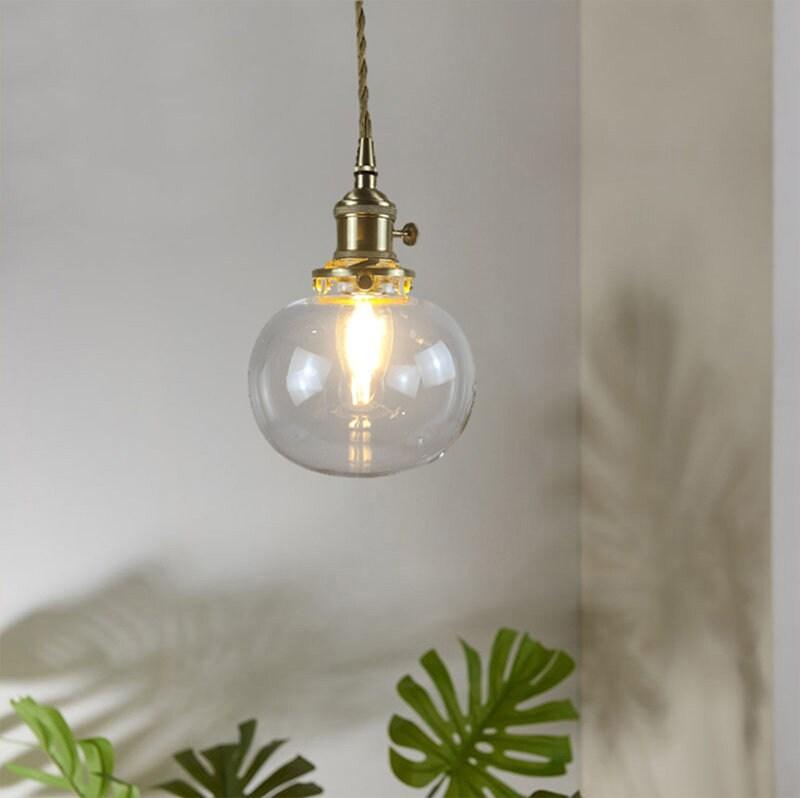 Lunora | Handcrafted Glass Globe Pendant Light in Vintage Style with LED Bulb Included OpalDwell