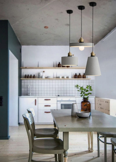 Kelda Handcrafted Cement Pendant LED Light in Nordic Style - Bulb Included | OpalDwell - OpalDwell