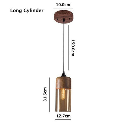 Lumina Nordic Metal LED Pendant Light with Woody Design, Tea-Tinted Glass Shade and Bulb Included | OpalDwell - OpalDwell