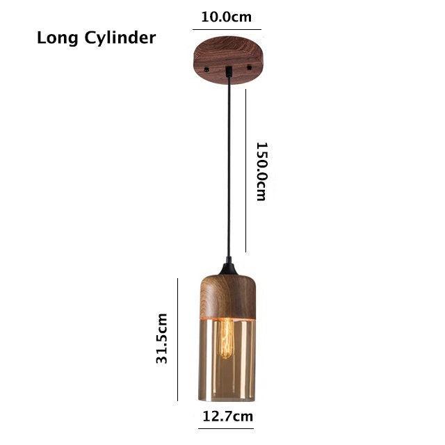 Lumina Nordic Metal LED Pendant Light with Woody Design, Tea-Tinted Glass Shade and Bulb Included | OpalDwell - OpalDwell