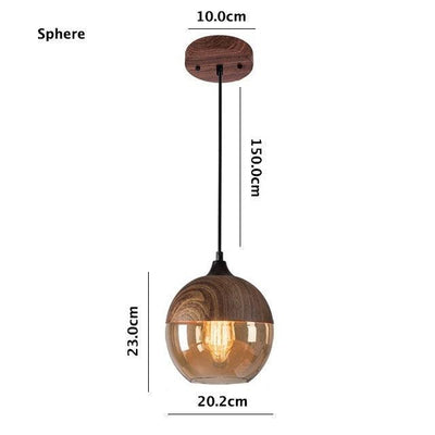 Lumina Nordic Metal LED Pendant Light with Woody Design, Tea-Tinted Glass Shade and Bulb Included | OpalDwell - OpalDwell