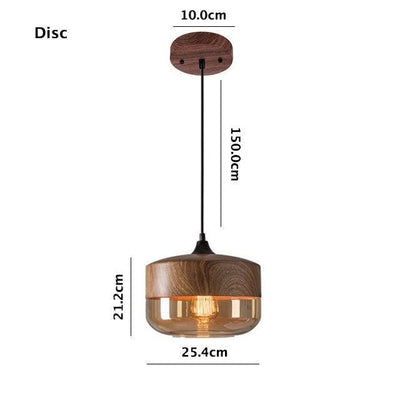 Lumina Nordic Metal LED Pendant Light with Woody Design, Tea-Tinted Glass Shade and Bulb Included | OpalDwell - OpalDwell