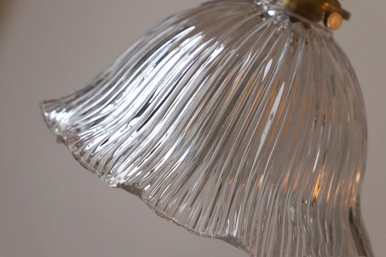 Montfleur French Vintage Fluted Glass Flower Pendant Light With LED Bulb Included - OpalDwell
