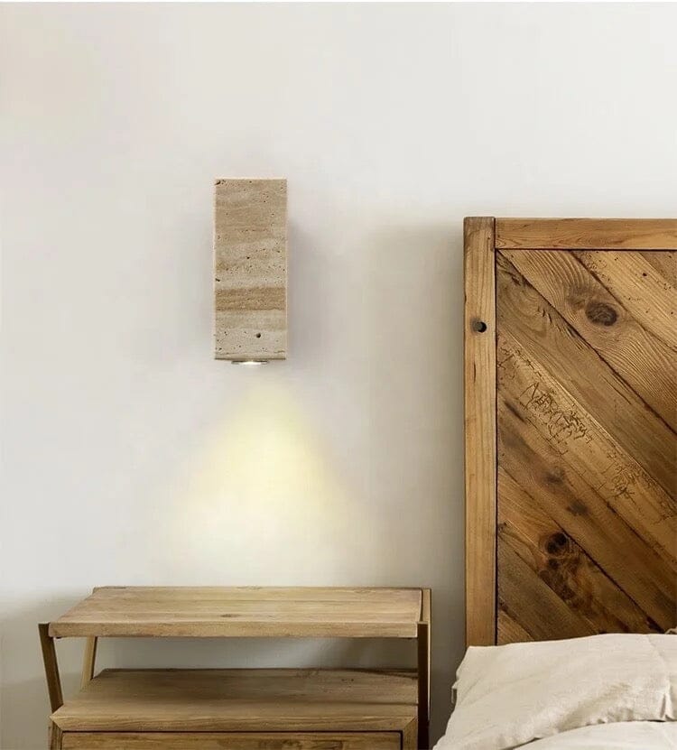 Ebony Travertine Wall Sconce - OpalDwell