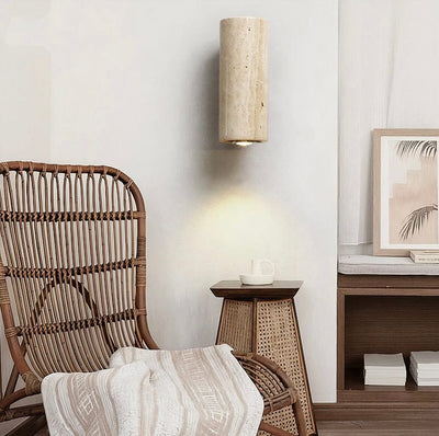 Ebony Travertine Wall Sconce - OpalDwell