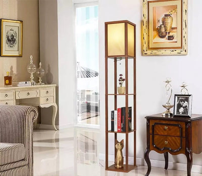Rowan | Floor Lamp With Shelves OpalDwell