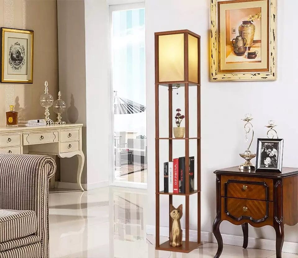 Rowan | Floor Lamp With Shelves OpalDwell