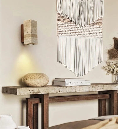 Ebony Travertine Wall Sconce - OpalDwell