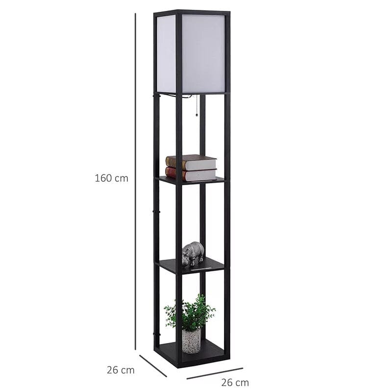 Rowan | Floor Lamp With Shelves OpalDwell
