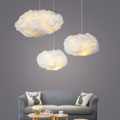 LumaCloud Diffused Cotton Ceiling Pendant Light Glow OpalDwell