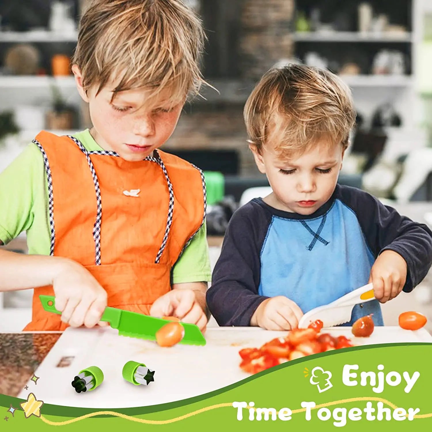 CulinaBear Junior Kitchen Set for Safe Kid Friendly Cooking and Family Fun - OpalDwell
