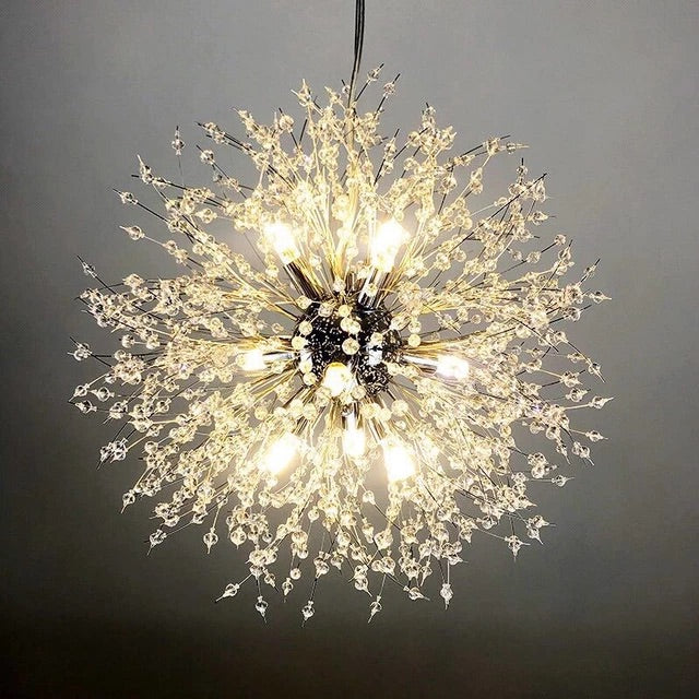 Asterra Modern Crystal Dandelion Pendant Ceiling Light OpalDwell