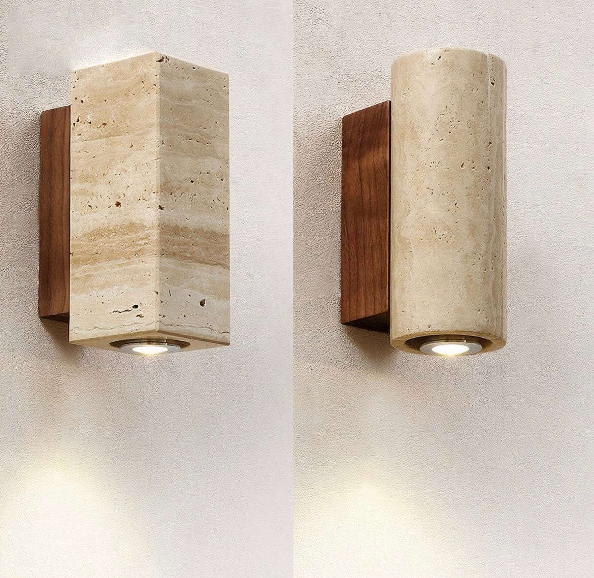 Ebony Travertine Wall Sconce - OpalDwell