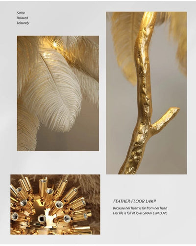 Lunara Feather Effect Floor Lamp OpalDwell