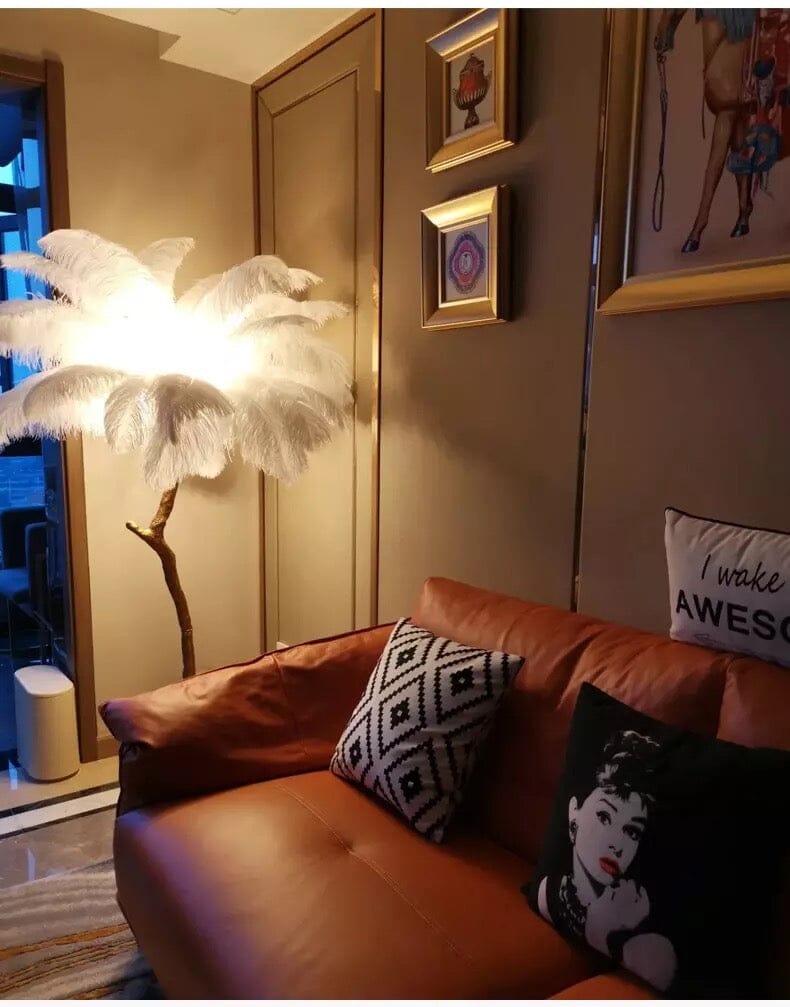 Lunara Feather Effect Floor Lamp OpalDwell