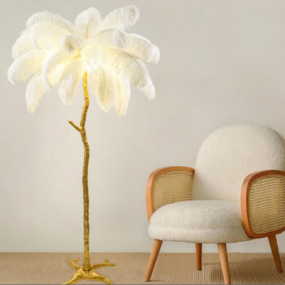 Lunara Feather Effect Floor Lamp OpalDwell