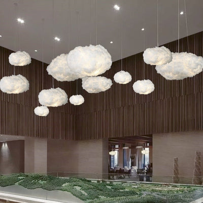 LumaCloud Diffused Cotton Ceiling Pendant Light Glow OpalDwell