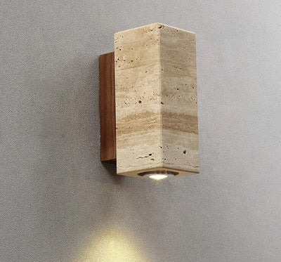 Ebony Travertine Wall Sconce - OpalDwell