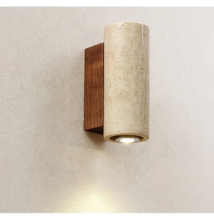 Ebony Travertine Wall Sconce - OpalDwell