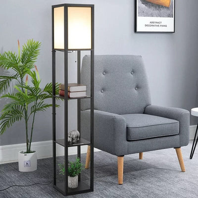 Rowan | Floor Lamp With Shelves OpalDwell