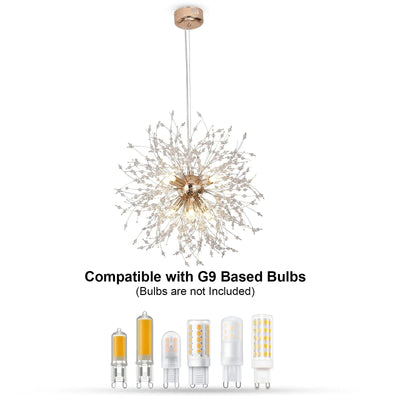 Asterra Modern Crystal Dandelion Pendant Ceiling Light OpalDwell