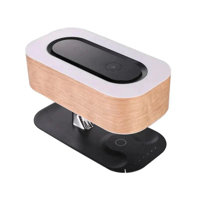 Stylish Nightstand Lamp with Integrated Speaker and Charger - OpalDwell