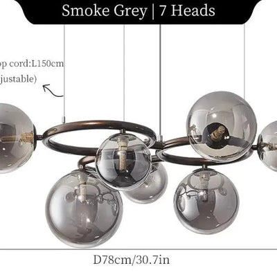 Elara Glass Orb Chandelier Modern Ceiling Light Fixture - OpalDwell